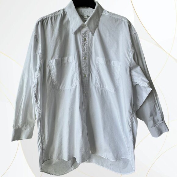 Christian Dior Chemise Cotton Button-Up Dress Shirt White - Picture 1 of 11